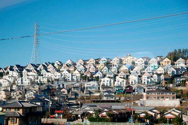 三角屋根だらけの住宅地