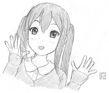 あずにゃん落描き