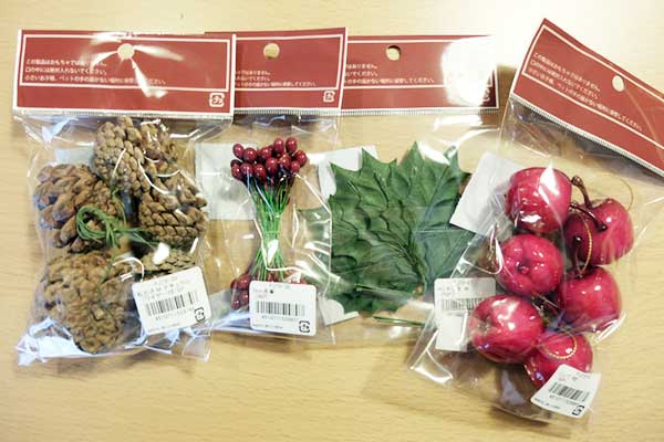 クリスマスリース材料