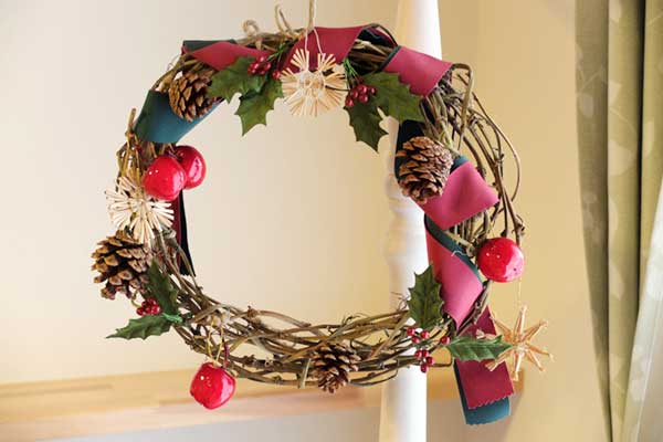 手作りクリスマスリース
