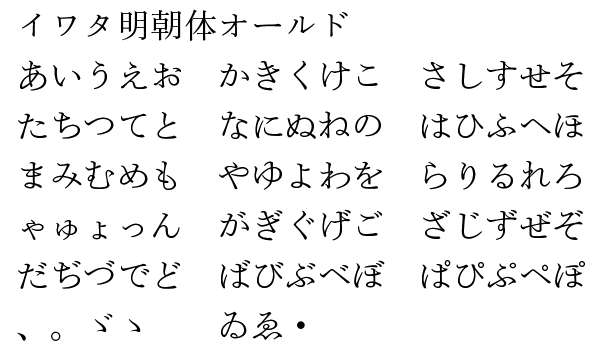 イワタ明朝体オールド