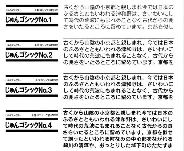 じゅんゴシック見本